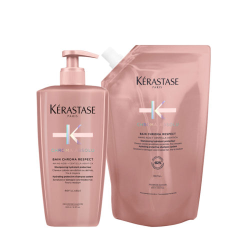 Kerastase Chroma Absolu Bain Chroma Respect 500ml + Refill 500ml