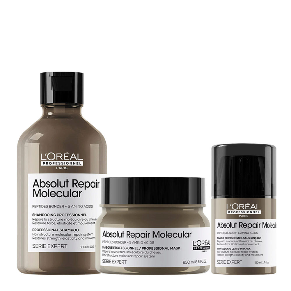 L'Oreal Professionnel Paris Serie Expert Absolut Repair Molecular Shampoo 300ml Mask 250ml Leave-in 100ml