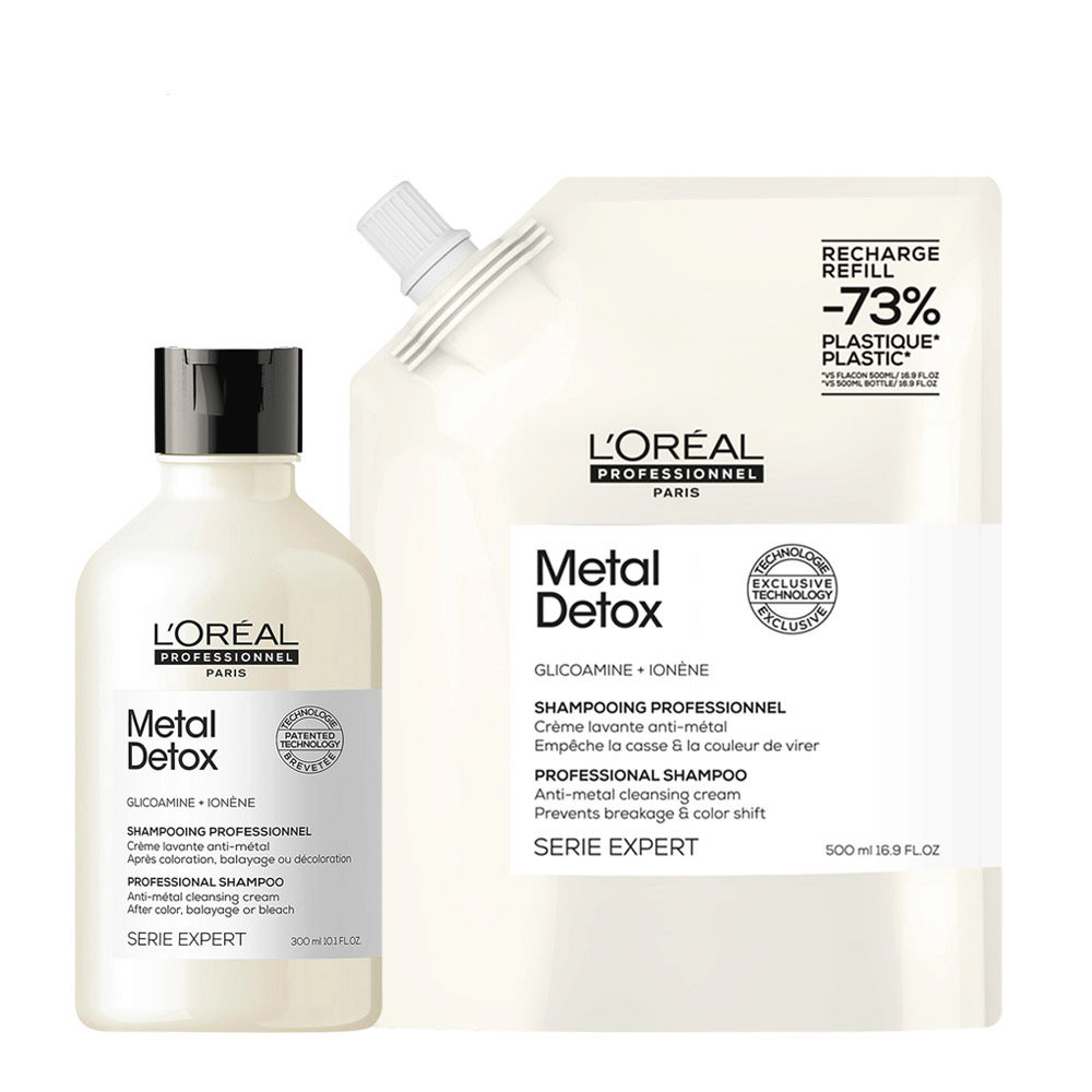 L'Oréal Professionnel Paris Serie Expert Metal Detox Shampoo 300ml + Refill 500ml