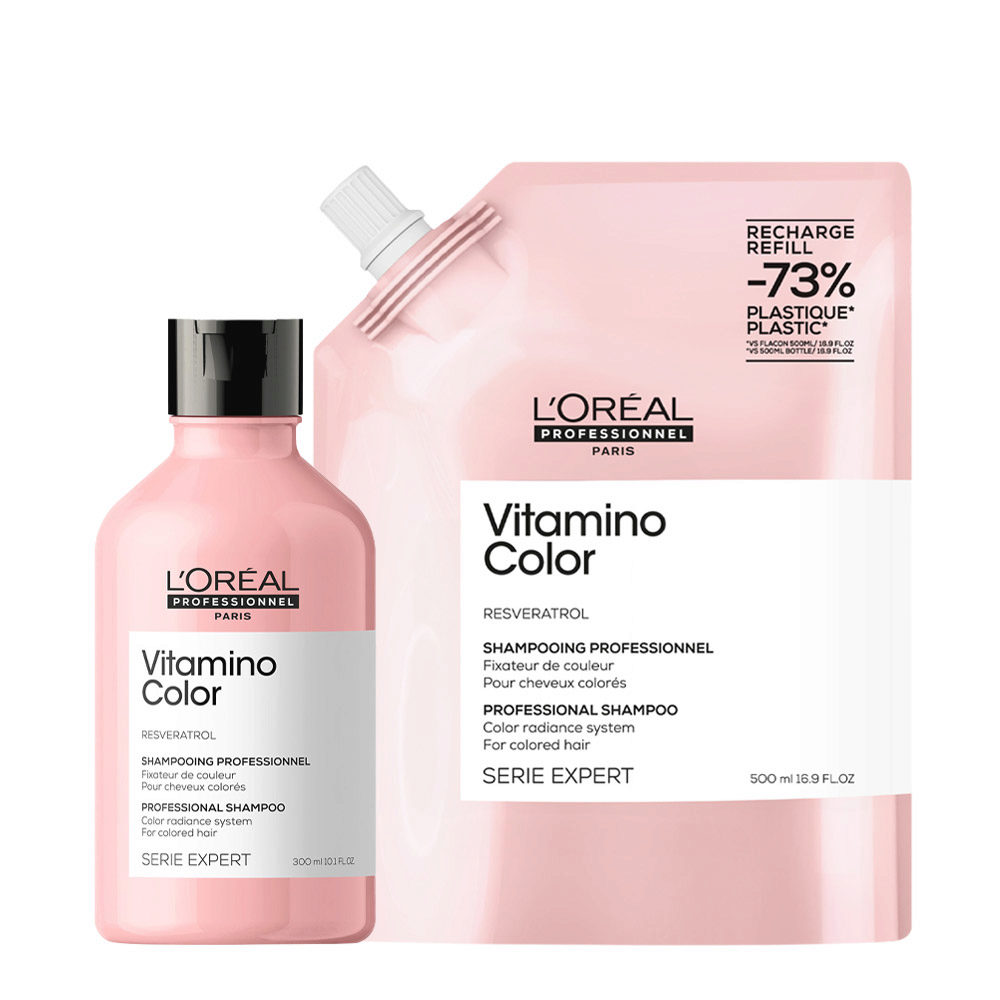 L'Oréal Professionnel Paris Serie Expert Vitamino Color Shampoo 300ml + Refill 500ml