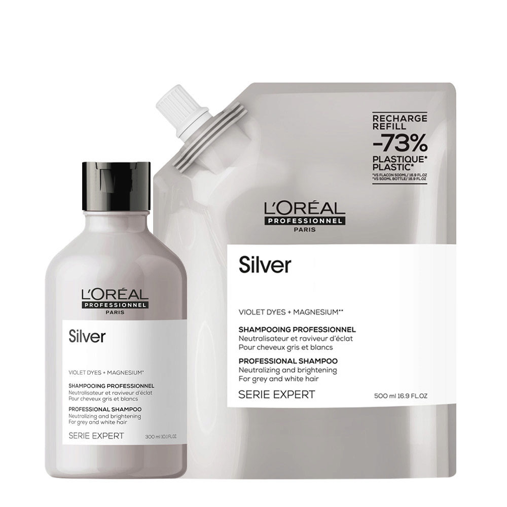 L'Oréal Professionnel Paris Serie Expert Silver Shampoo 300ml + Refill 500ml