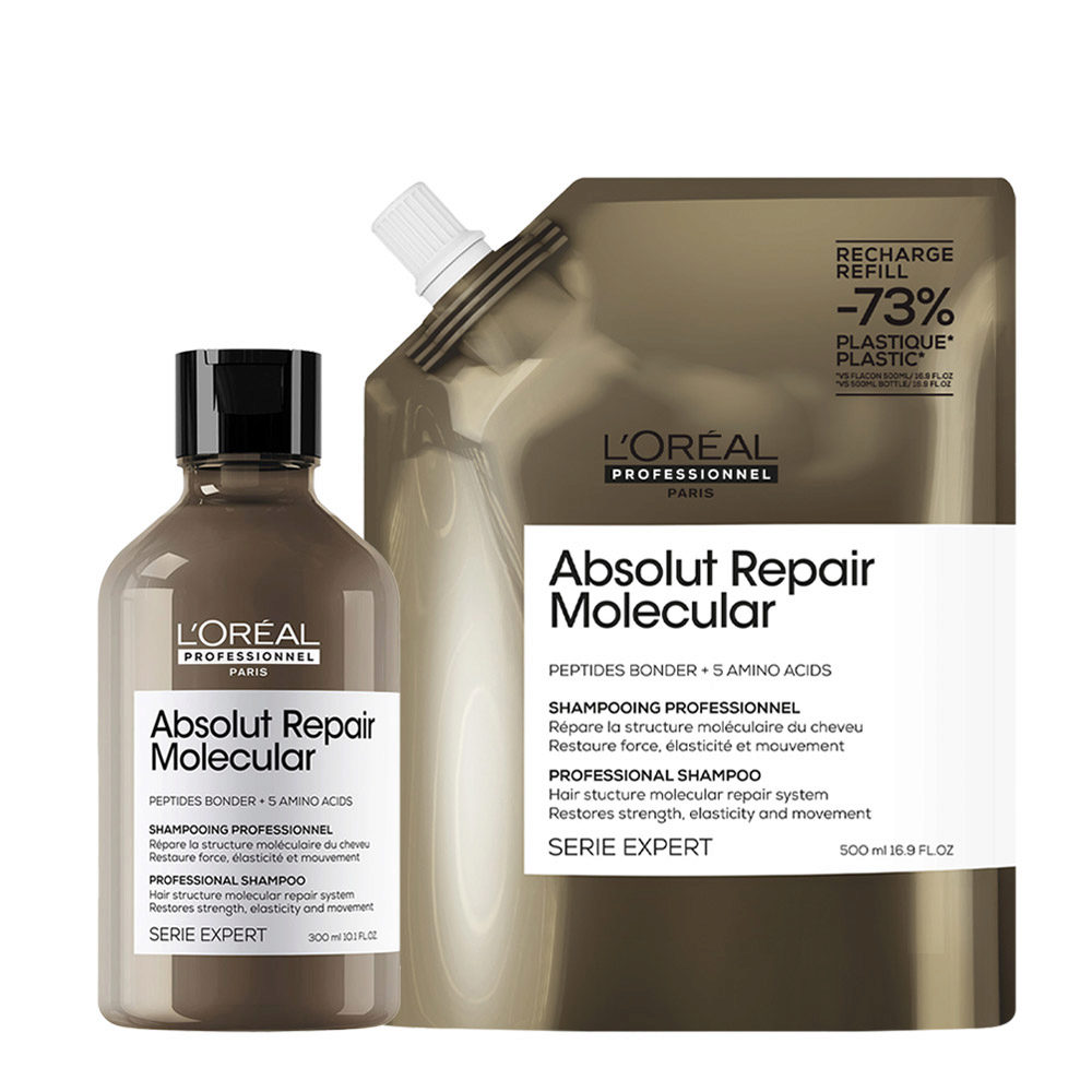 L'Oreal Professionnel Paris Serie Expert Absolut Repair Molecular Shampoo 300ml + Refill 500ml