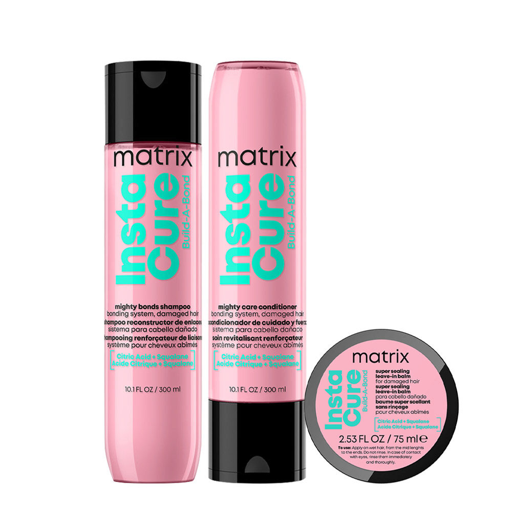 Matrix Haircare Instacure Build A Bond Shampoo 300ml Conditioner 300ml Leave-In Balm 75ml