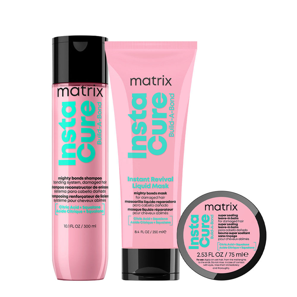 Matrix Haircare Instacure Build A Bond Shampoo 300ml Mask 250ml Leave-In Balm 75ml