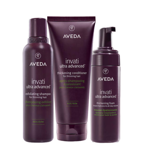 Aveda Invati Ultra Advanced Exfoliating Shampoo Rich 200ml Conditioner Rich 200ml Foam 150ml