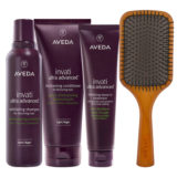 Aveda Invati Ultra Advanced Exfoliating Shampoo Rich 200ml Conditioner Rich 200ml Treatment 100ml + Paddle Brush