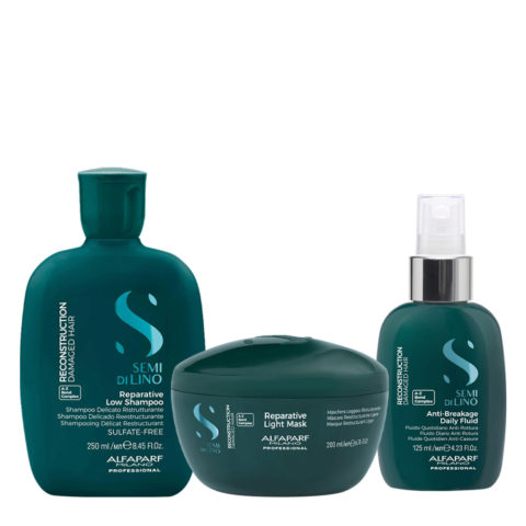 Alfaparf Milano Semi di Lino Reconstruction Reparative Low Shampoo 250ml Light Mask 200ml Cream 125ml