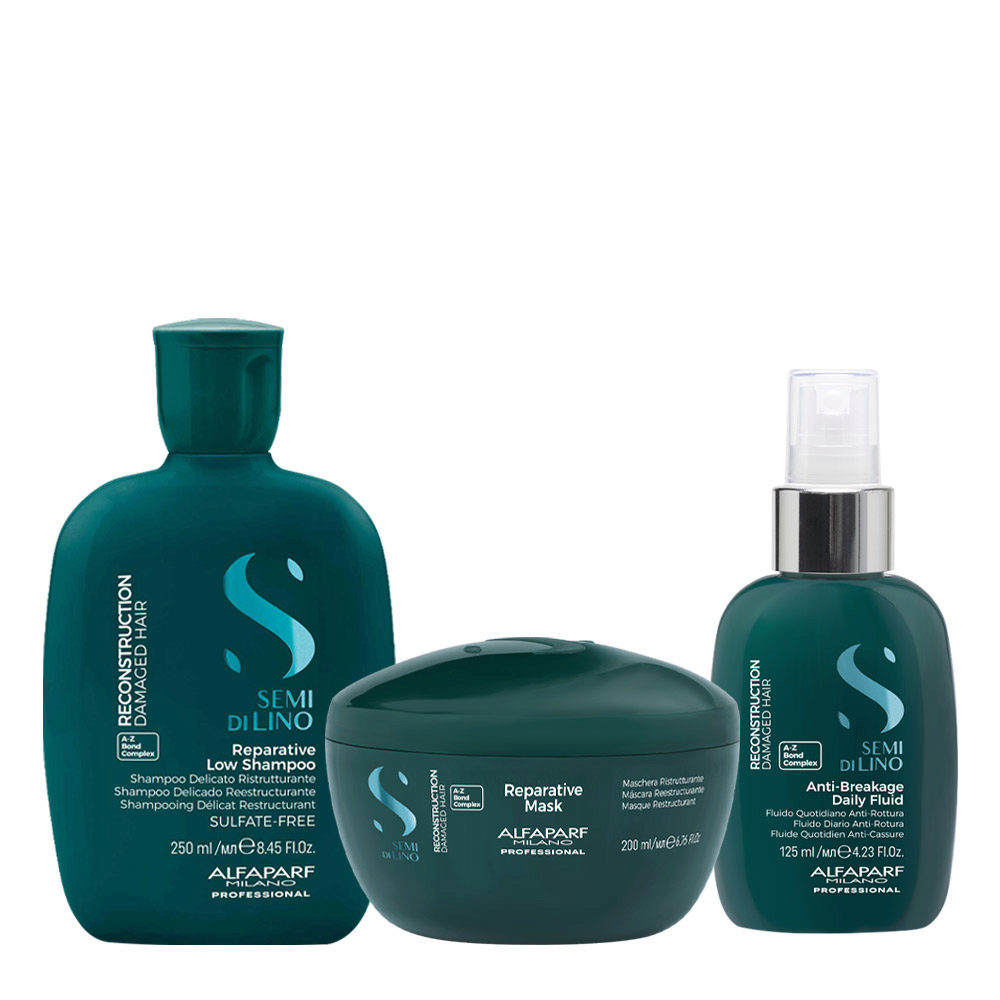 Alfaparf Milano Semi di Lino Reconstruction Reparative Low Shampoo 250ml Mask 200ml Fluid 125ml