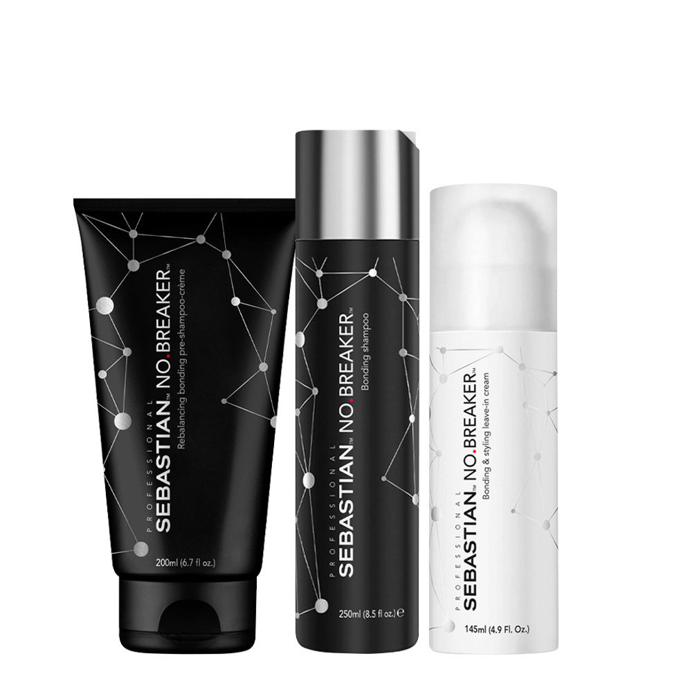 Sebastian No Breaker Rebalancing Bonding Pre-Shampoo Cream 200ml Shampoo 250ml Leave-In Cream 145ml