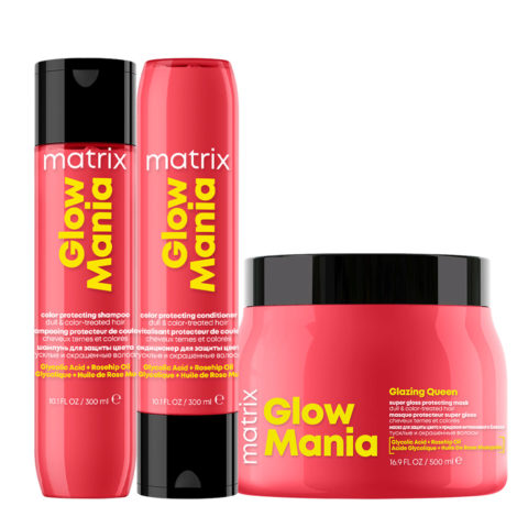 Matrix Haircare Glow Mania Shampoo 300ml Conditioner 300ml Mask 500ml