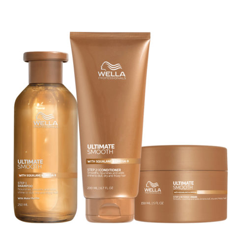 Wella Ultimate Smooth Shampoo 250ml Conditioner 200ml Mask 150ml