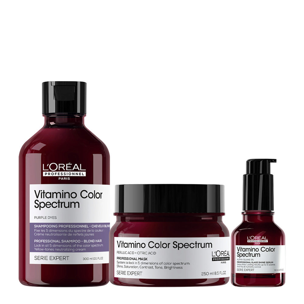 L'Oréal Professionnel Paris Vitamino Color Spectrum Shampoo Purple 300ml Mask 250ml Serum 50ml