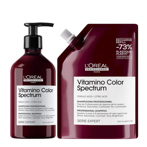 L'Oréal Professionnel Paris Vitamino Color Spectrum Shampoo 500ml + Refill 500ml